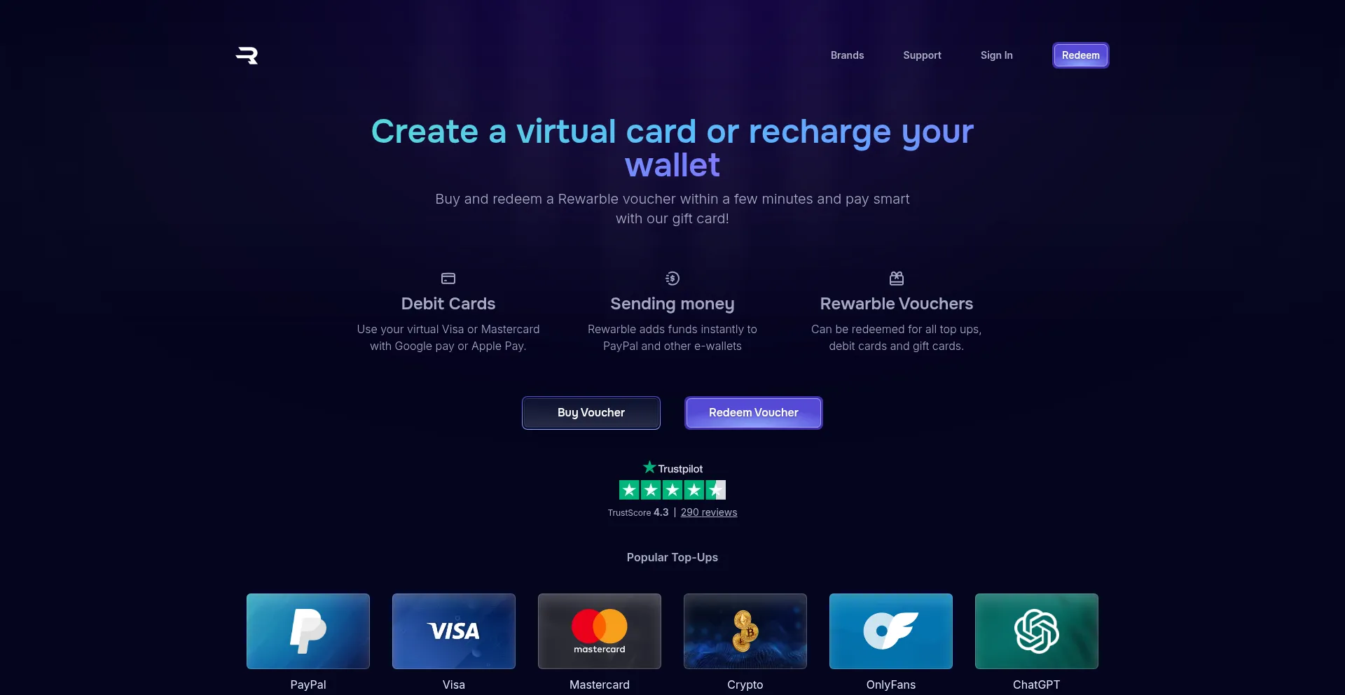مستر کارت قابل شارژ با گیفت کارت Rewarble